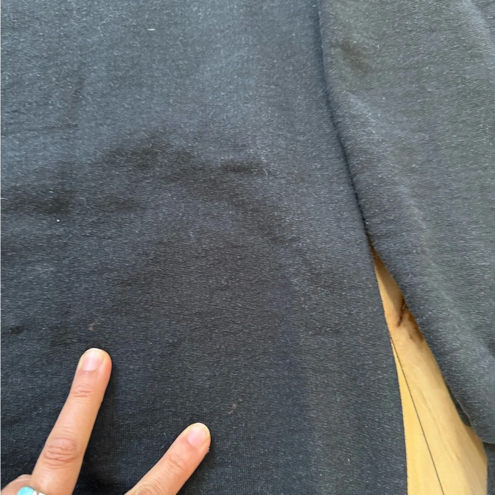 THE BAR Black Varsity Sweatshirt Boyfriend Fit Size M *stains - Picture 11 of 12